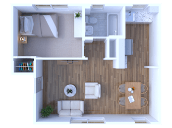 1 Bedroom Floor Plan at Lawndale Apartments, Pennsylvania