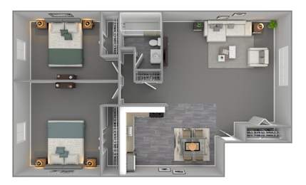 2 Bedroom Floor Plan at Manchester Apartments, Philadelphia Pennsylvania