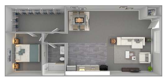 1 Bed 1 bath Floor Plan at Manchester Apartments, Pennsylvania