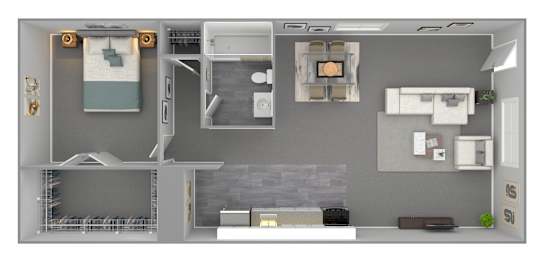 1 Bed Floor Plan at Manchester Apartments, Philadelphia, 19152