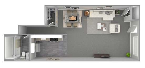Studio Floor Plan at Manchester Apartments, Philadelphia