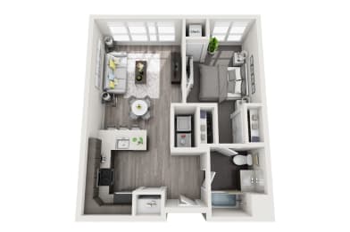 1 Bedroom, 1 Bathroom - Floor Plan A at 11 Cooper Apartments, Camden