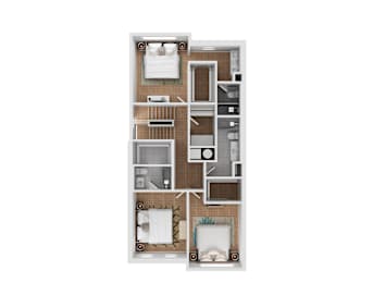D2 Floor Plan at 5Fifty5, Des Moines, 50309