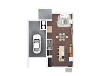 D1 Floor Plan at 5Fifty5, Iowa, 50309
