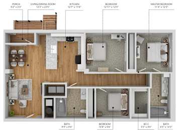 C1 Floor Plan at Level, Des Moines, IA 50309