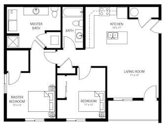 B3 - Income Restricted floor plan at Cedarbrooke Place , Norwalk, Iowa