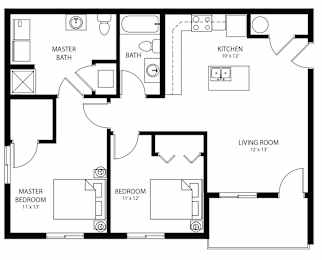 B4 - Income Restricted floor plan at Cedarbrooke Place , Norwalk, IA, Iowa , 50211