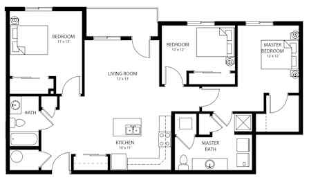 C4 - Income Restricted floor plan at Cedarbrooke Place , Iowa
