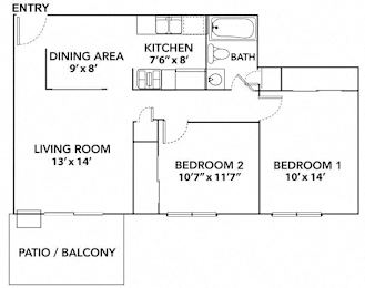 2 bed 1 bath at Sutton Hill Apartments, IOWA, 50320