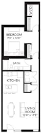 A1 1Bed 1Bath at Vue Apartments, Des Moines, Iowa
