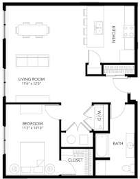 A7 1Bed 1Bath at Vue Apartments, IA, 50309