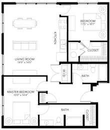 C14 2Bed 2Bath at Vue Apartments, Iowa