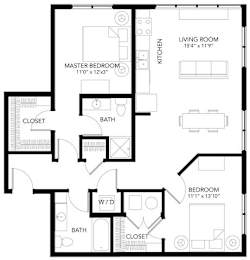 C23 2Bed 2Bath at Vue Apartments, Iowa, 50309