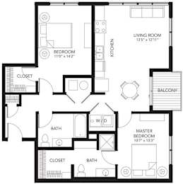 C3 2Bed 2Bath at Vue Apartments, Des Moines, IA 50309