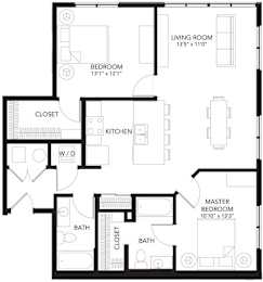 C6 2Bed 2Bath at Vue Apartments, Des Moines, Iowa