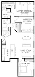 D5 3Bed 2Bath at Vue Apartments, Des Moines