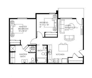 2Bed 2Bath-B at Meadowlark Place Apartments, Grimes, Iowa