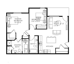 2Bed 2Bath-D at Meadowlark Place Apartments, Grimes