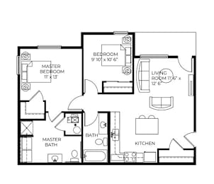2Bed 2Bath-E at Meadowlark Place Apartments, Iowa, 50111