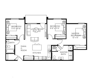 3Bed 2Bath-E at Meadowlark Place Apartments, Georgia