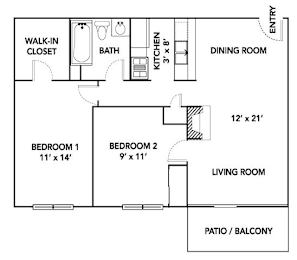 B1 Floor Plan at Bristol Ridge, Urbandale, IA, 50322