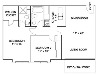 C1 Floor Plan at Bristol Ridge, Urbandale, IA, 50322
