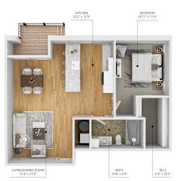 A1 Floor Plan at Level, Des Moines, IA 50309
