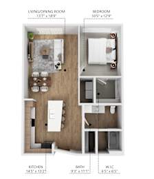 A10 Floor Plan at Linc, Des Moines, 50309