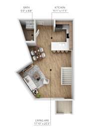 A12 Floor Plan at Linc, Des Moines