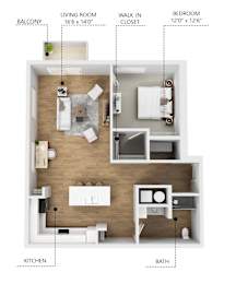 A15 Floor Plan at Linc, Des Moines, IA