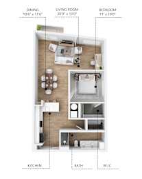 A17 Floor Plan at Linc, Des Moines