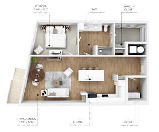 A19 Floor Plan at Linc, Des Moines, 50309