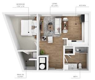 A1 Floor Plan at Linc, Des Moines, IA 50309