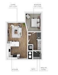 A2 Floor Plan at Linc, Des Moines, IA