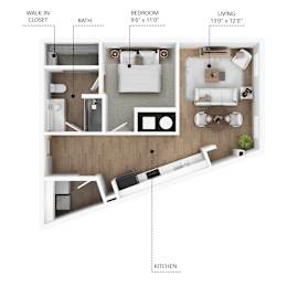 A3 Floor Plan at Linc, Des Moines, 50309
