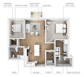 B10 Floor Plan at Linc, Des Moines, IA