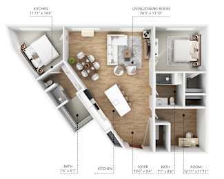 B13 Floor Plan at Linc, Des Moines, 50309
