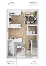 B14 Floor Plan at Linc, Des Moines, IA 50309