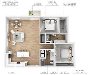 B15 Floor Plan at Linc, Des Moines Iowa