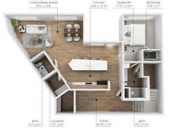 B19 Floor Plan at Linc, Des Moines, 50309