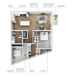 B6 Floor Plan at Linc, Des Moines, IA 50309