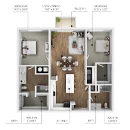 B8 Floor Plan at Linc, Iowa, 50309