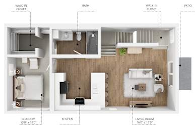 C12 Floor Plan at Linc, Des Moines