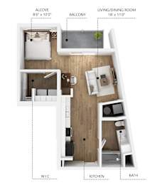S3 Floor Plan at Linc, Des Moines, IA 50309