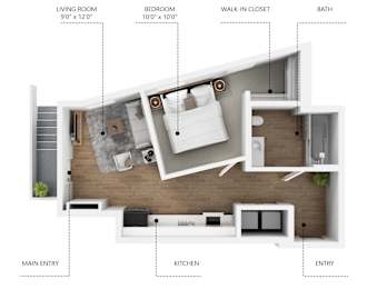 S5 Floor Plan at Linc, Des Moines, IA