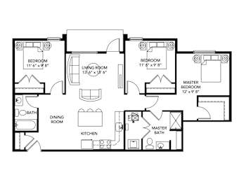 3Bed 2Bath-G at Meadowlark Place Apartments, Georgia