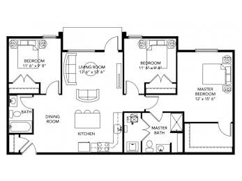 3Bed 2Bath-K at Meadowlark Place Apartments, Grimes, IA