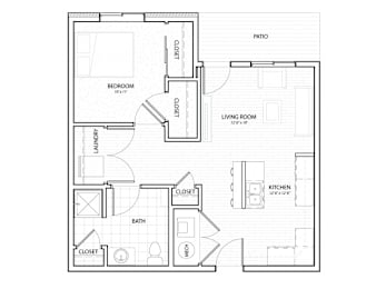 A1 1Bed 1Bath-D at Melbourne Apartments, Des Moines, Iowa