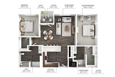 2 bedroom 2 bath C at Stonegate Crossing Apartments, IOWA