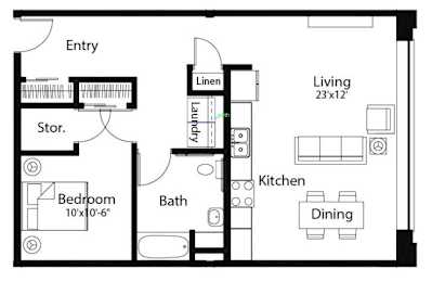 A8 1Bed 1Bath at Spaulding Lofts Apartments, Grinnell, Iowa